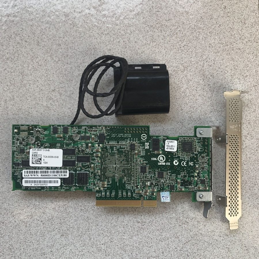 Контроллер Adaptec Raid Controller ASR-6805T 8 Ports PCIE2 x8 512MB + BBU Batter — фото лота 1