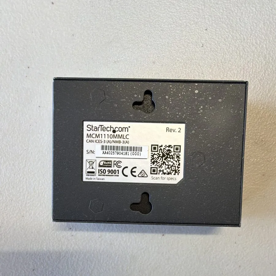 Медиаконвертер StarTech MCM1110MMLC Gigabit Ethernet Fiber Media Converter 850nm