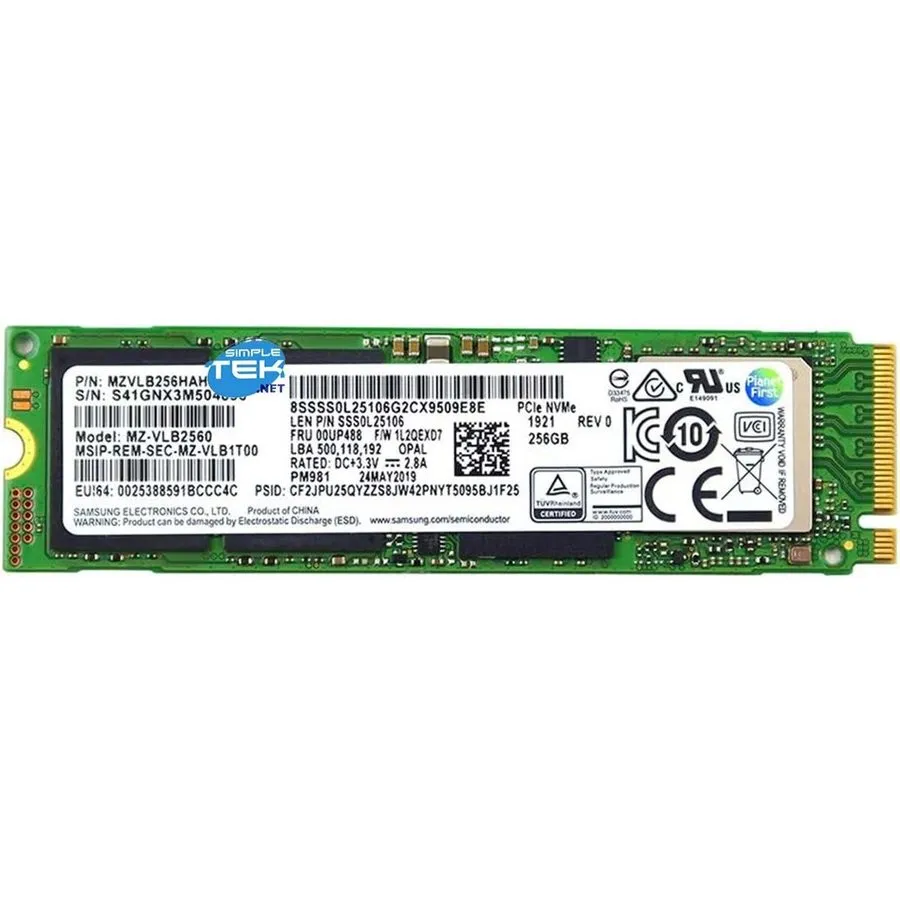SSD-накопитель 512GB NVMe PCIe M.2 2280 SSD Samsung PM981 94% 97% Health