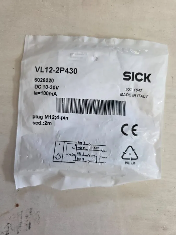 Фотоэлектрический датчик SICK VL12-2P430 6026220 Photoelectric Sensor 10-30V M12 — фото лота 1