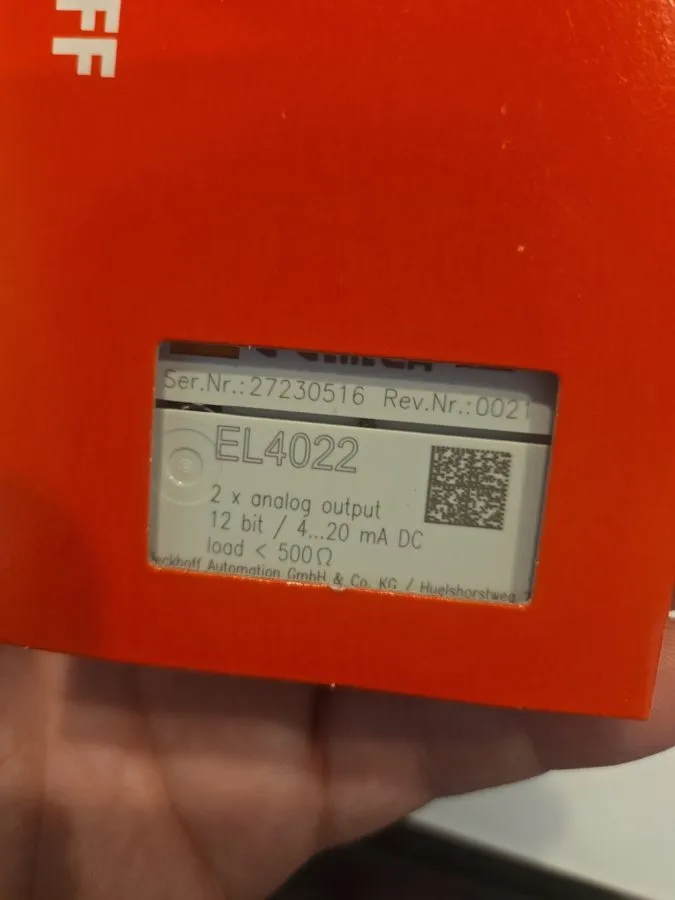 Модуль ввода-вывода Beckhoff EL4022 2X Analog Output 12bit/4...20 mA DC Load 500 — фото лота 1