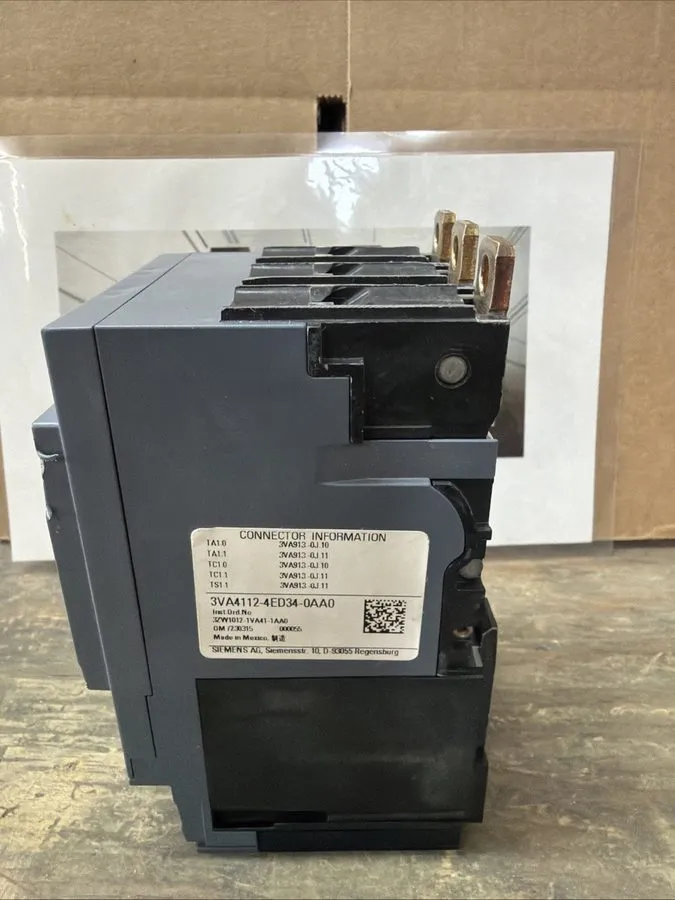 Автоматический выключатель SIEMENS BREAKER (NEW ) CAT: 3VA4112-4ED34-0AA0 125A 6