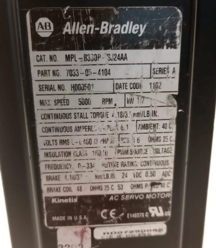 Серводвигатель Allen Bradley MPL-B330P-SJ24AA Servo Motor Best Delivey — фото лота 4