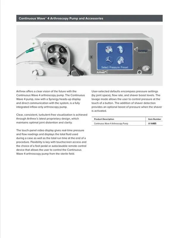 Сервер Arthrex Synergy Continuous Wave 4 Arthroscopy Pump AR-6485 (Tubing Availa — фото лота 2