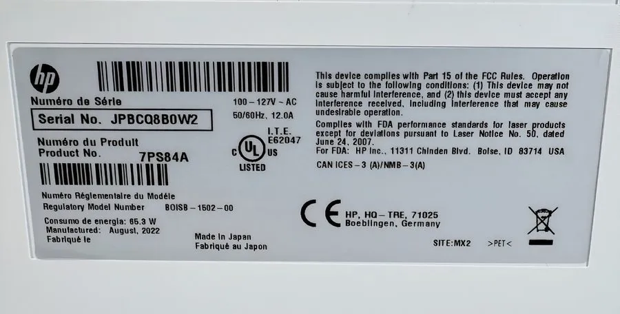 Лазерный принтер HP LaserJet Enterprise M611dn Monochrome Printer & built-in Eth — фото лота 1