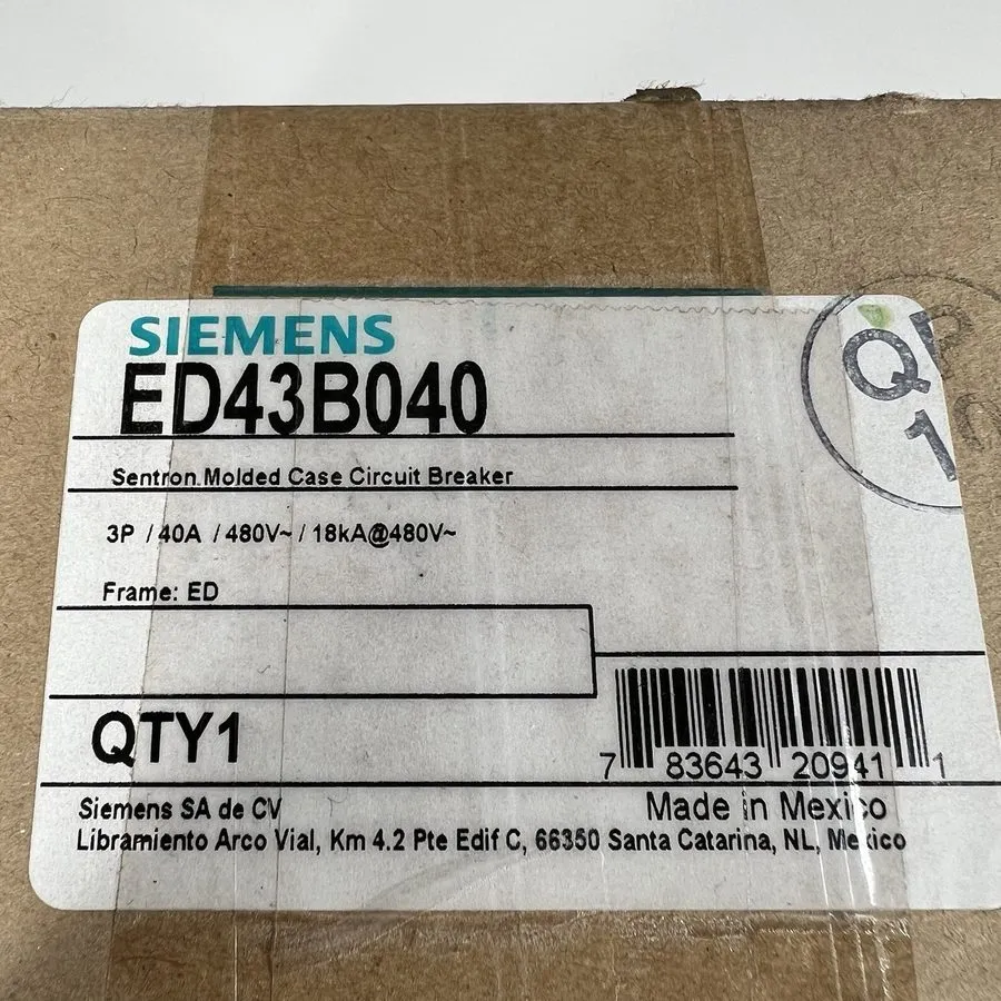 Автоматический выключатель Siemens Sentron ED43B040 Molded Case Circuit Breaker 