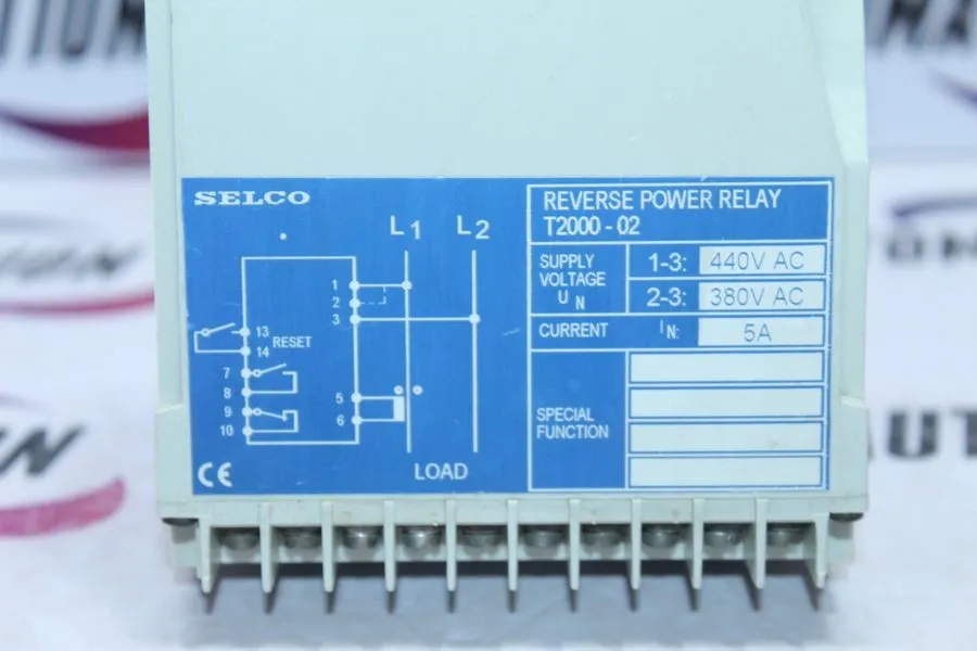 Реле защиты SELCO T2000-02 Reverse Power Relay Generator Protection 450V/400V AC — фото лота 2
