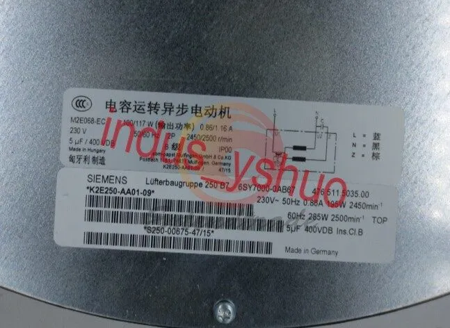 Вентилятор Centrifugal Fan K2E250-AA01-09 230VAC 275W 2450RPM SIEMENS 6SY7000-0A