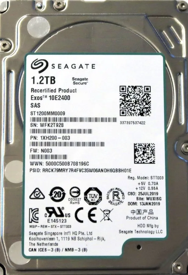 Жёсткий диск Dell ST1200MM0009 1.2TB 2.5" 12Gb/s 128MB 10K RPM SAS HDD Dell P/N: