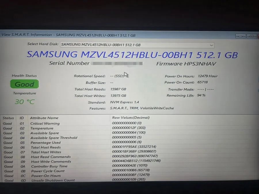 SSD-накопитель Samsung PM9B1 512GB NVMe M.2 SSD PCIe Gen4 x4 MZVL4512HBLU