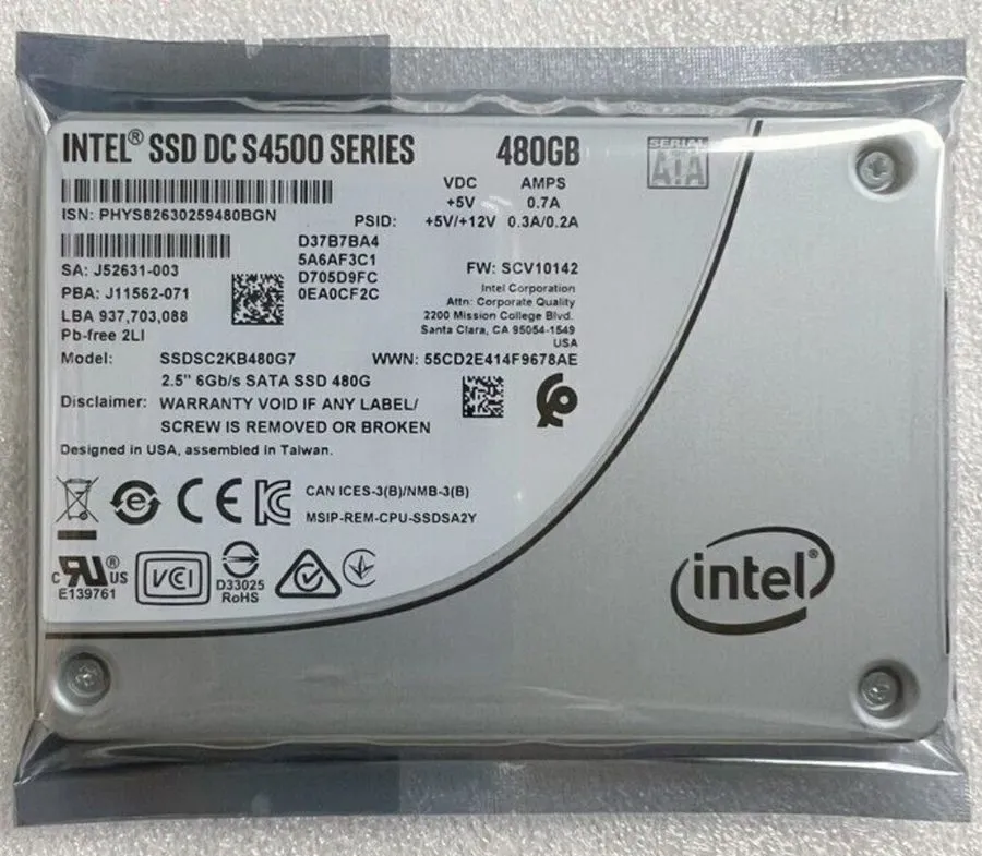 SSD-накопитель Intel DC S4500 480GB SATA 6Gb/s 2.5" Internal SSD SSDSC2KB480G7 1