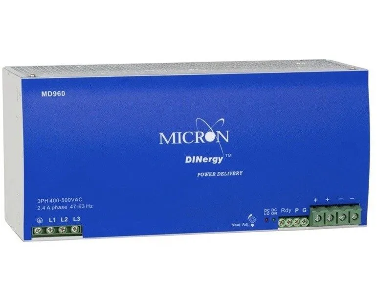 Блок питания MD960-24-3C, Power Supply, DIN-rail mount, 24V/40A OUT, 400-500VAC  — фото лота 1