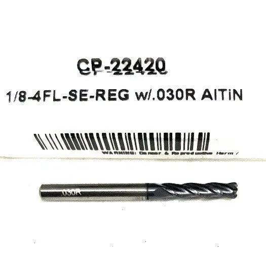 Режущий инструмент Carbide Plus CP-22420 1/8" 4FL Corner Rad End Mill .030R Soli