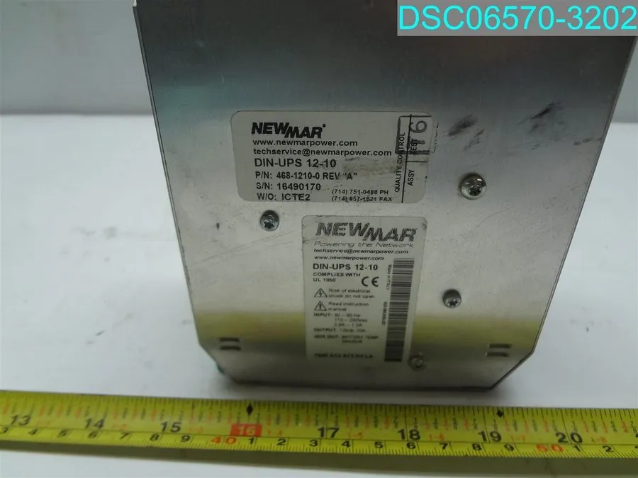 Блок питания NewMar DIN-UPS-12-10 12VDC 10A DIN Rail UPS Power Supply 468-1210-7 — фото лота 1