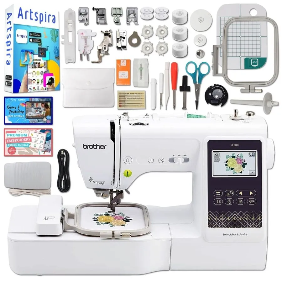 Лабораторный прибор Brother SE700 Embroidery & Sewing Machine w/ 50 Spools, Bobb — фото лота 1