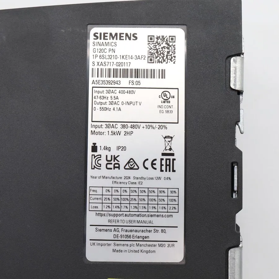 Частотный преобразователь Siemens Sinamics G120C PN 6SL3210-1KE14-3AF2 1.5kW