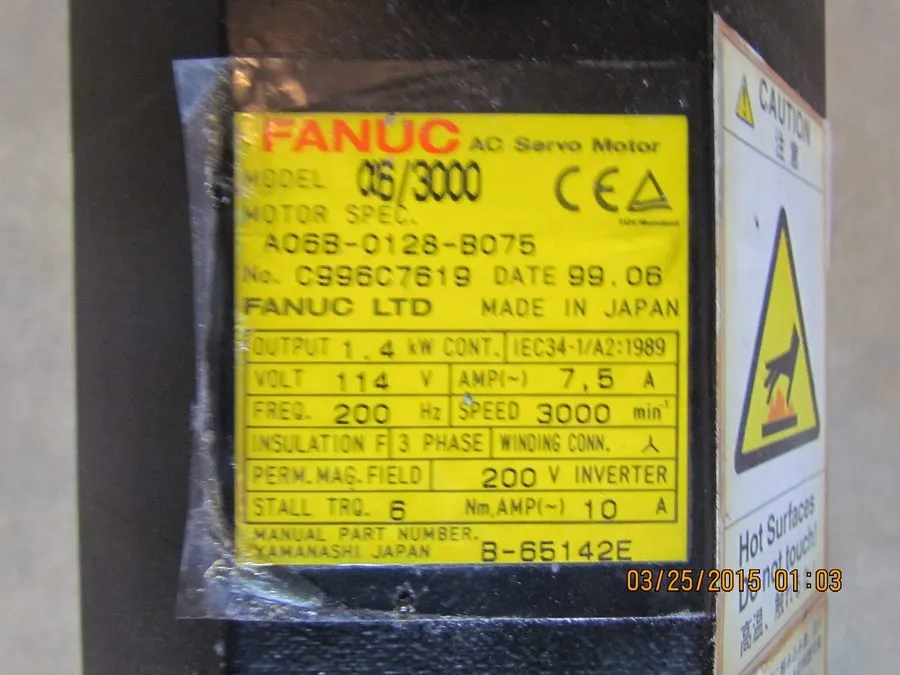 Серводвигатель Fanuc A06B-0141-B075 AC Servo Motor
