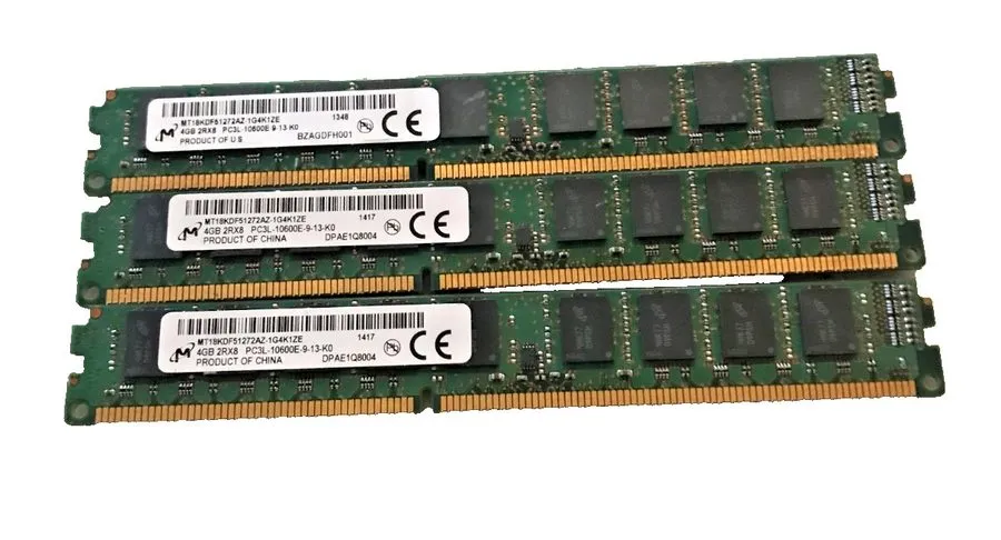 Комплектующее сервера MICRON MT18KDF51272AZ-1G4K1ZE 4GB 2Rx8 10600E 9-13 K0 (12G — фото лота 1