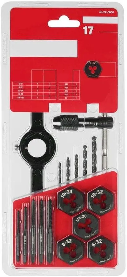 Режущий инструмент Milwaukee 49-22-5600 Heavy Duty SAE Tap and Die Set