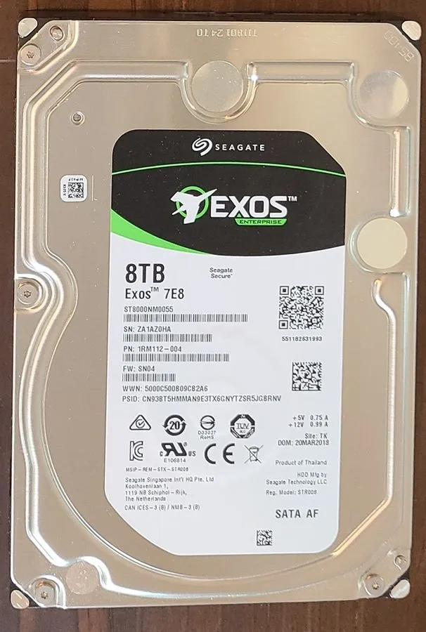 Жёсткий диск Seagate Exos 7E8 8TB ST8000NM0055 3.5" SATA III Enterprise Hard Dri