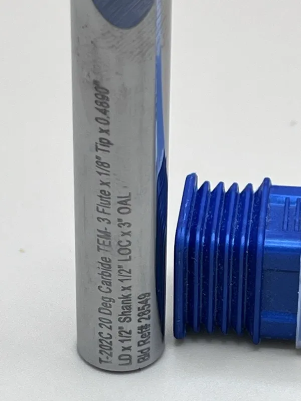 Режущий инструмент ACT T-202C Carbide 20° Tapered End Mill 1/8 Tip 1/2 Shank 3FL — фото лота 1
