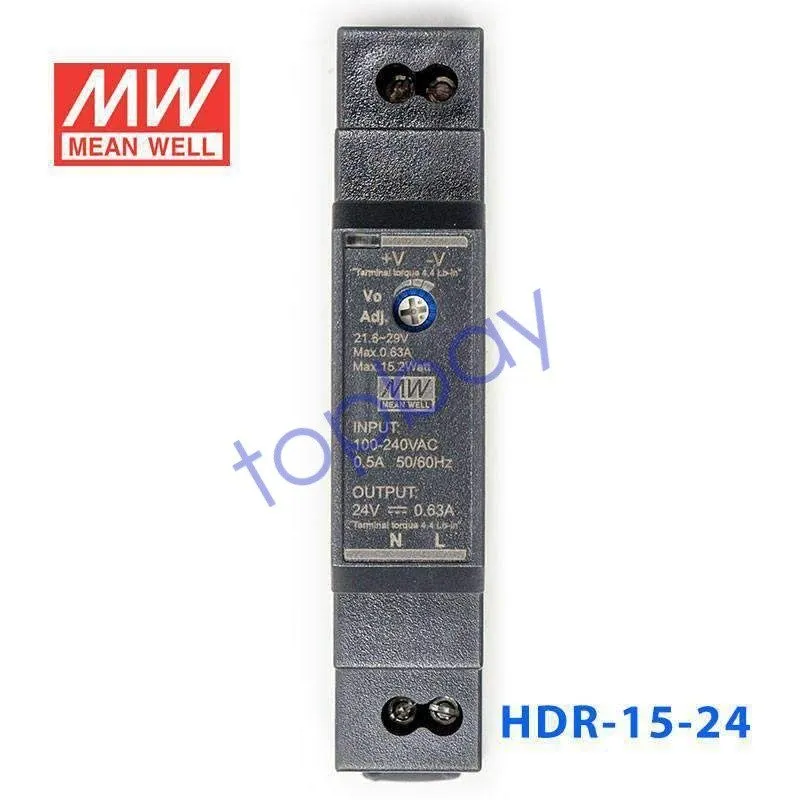 Блок питания Mean Well HDR-15-24 DIN-Rail Power Supply 15.2W 100-240VAC