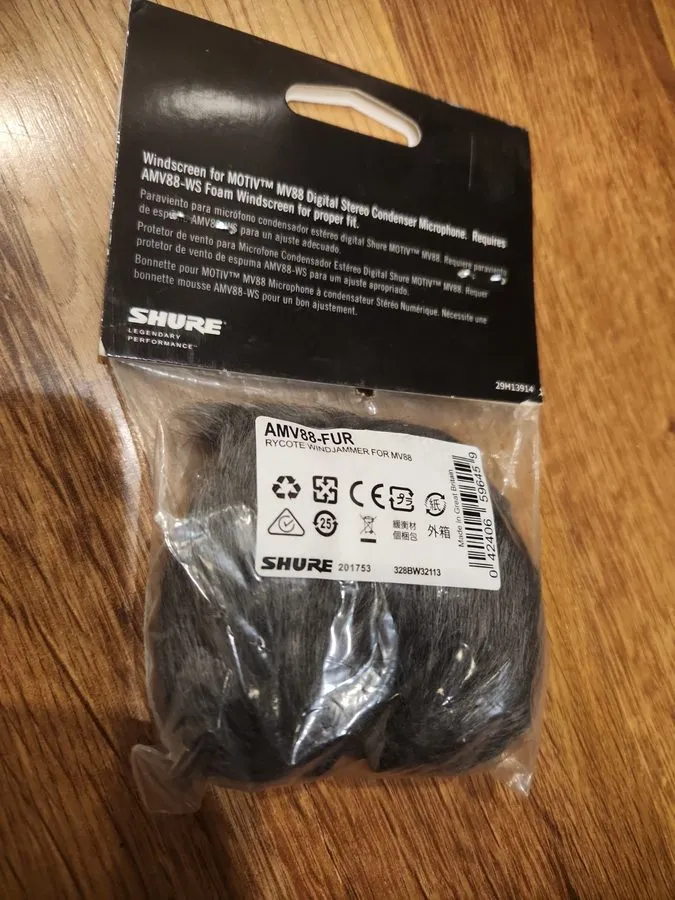 Микрофон 2pk SHURE AMV88-FUR Rycote Windjammer