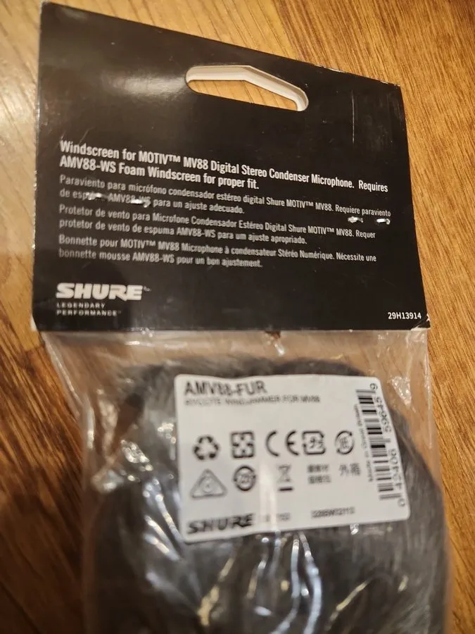 Микрофон 2pk SHURE AMV88-FUR Rycote Windjammer — фото лота 2