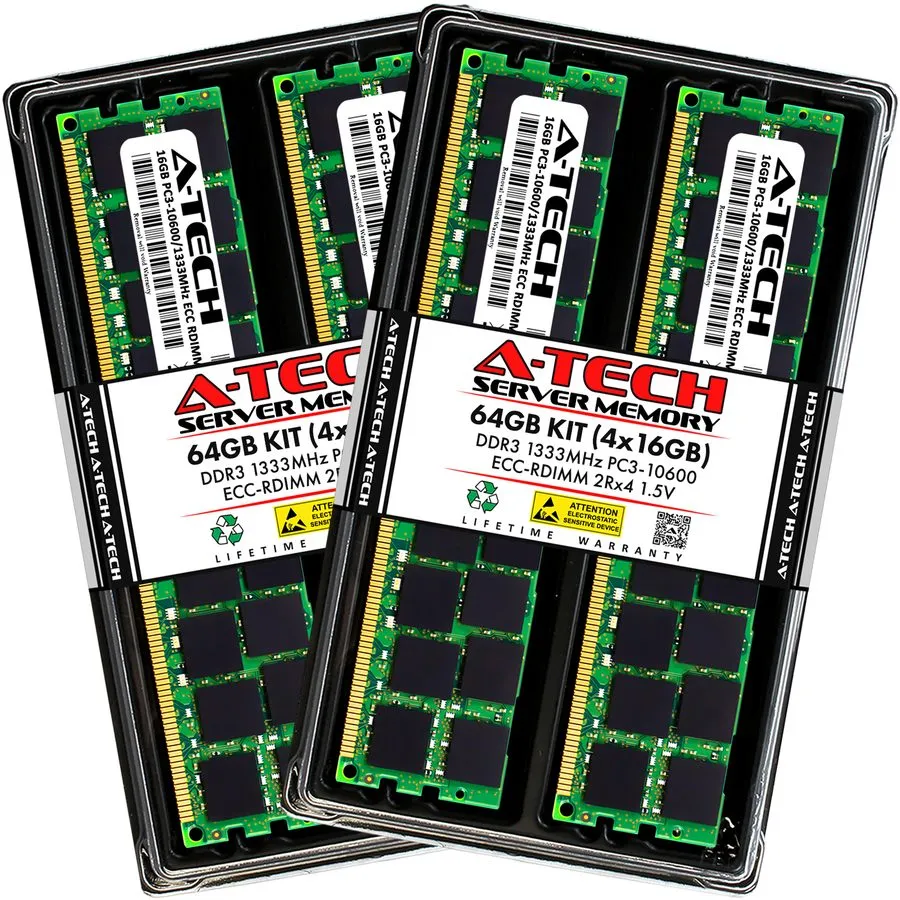 Модуль памяти 192GB (12x16GB) DDR3 PC3-10600R ECC Reg Server Memory RAM Dell Pow