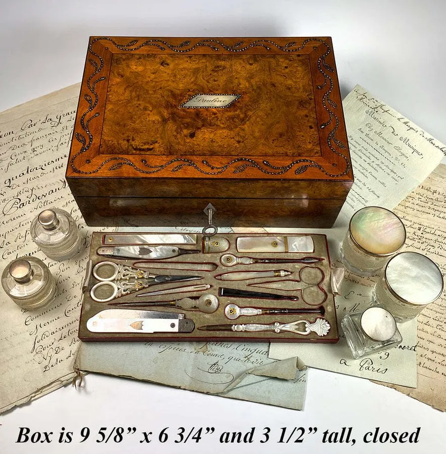 Лабораторный прибор V RARE Antique c.1810-20 French Palais Royal Sewing, Writing