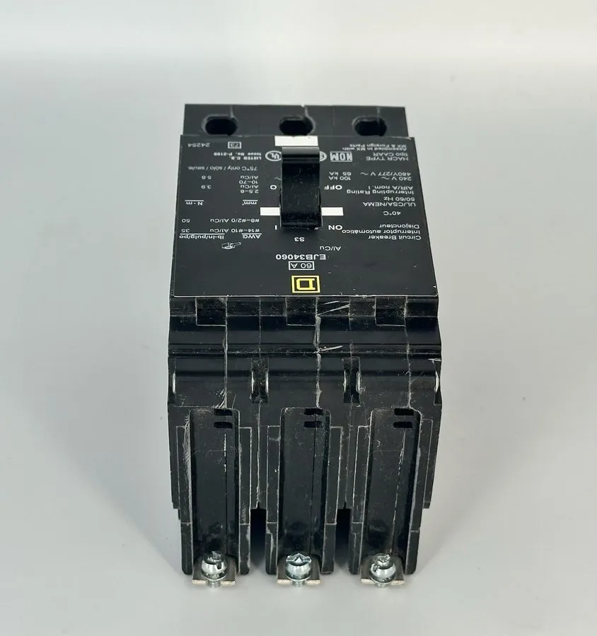 Автоматический выключатель Square D EJB34060 60A 3P 480V Bolt-On Circuit Breaker