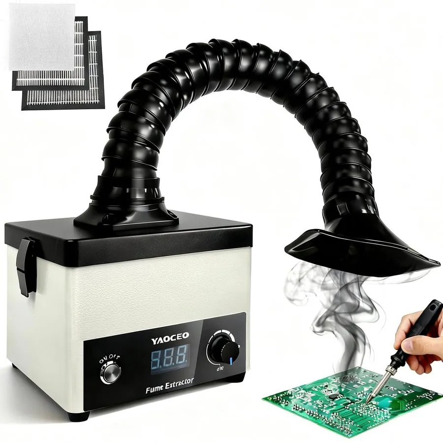 Дымоуловитель YC60 Solder Fume Extractor, 120m³/h-180m³/h Strong Suction, 3-Stag