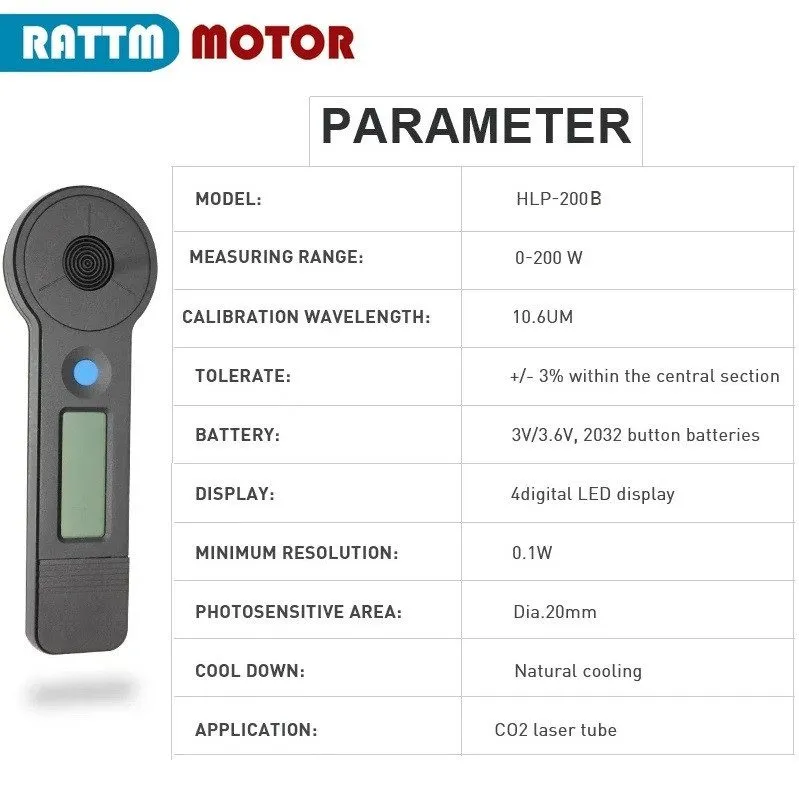 Комплектующее сервера HLP-200B Handheld Co2 Laser Tube 0-200W Power Meter Laser