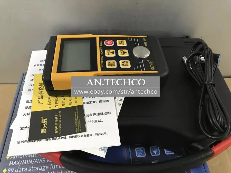 Толщиномер TM130D Digital Ultrasonic Thickness Gauge Metal Steel thickness Teste