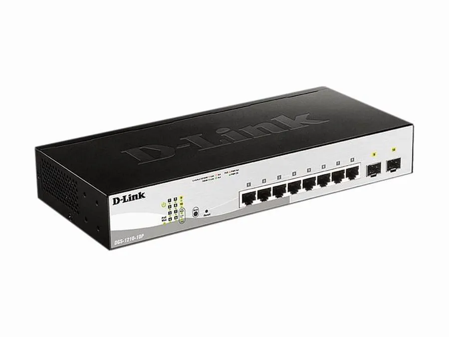 Коммутатор D-Link 10-Port Gigabit Smart Managed PoE+ (65W) Switch [DGS-1210-10P]