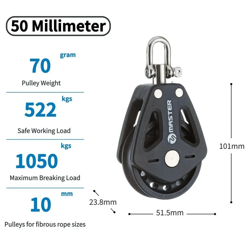 Такелажная скоба Tersma 50mm Single/Swivel Shackle Plain Bearing Block ( /Pack) — фото лота 1
