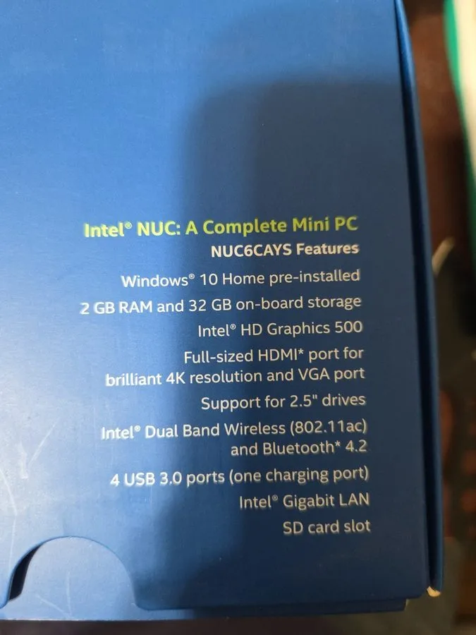 Оргтехника Intel NUC6CAYS Mini PC (2GB Ram, 32 GB strg, Windows 10 Home)
