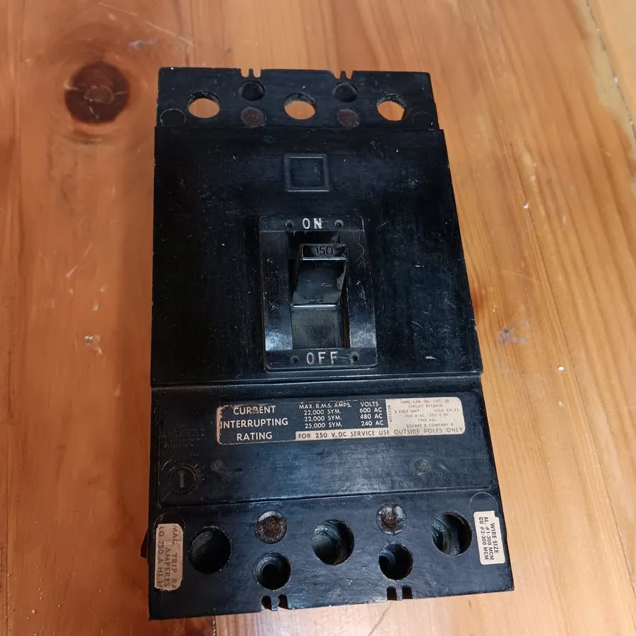 Автоматический выключатель Square D KAL36150 3 Pole 150 Amp 600 Volt 25kA@480V C — фото лота 2