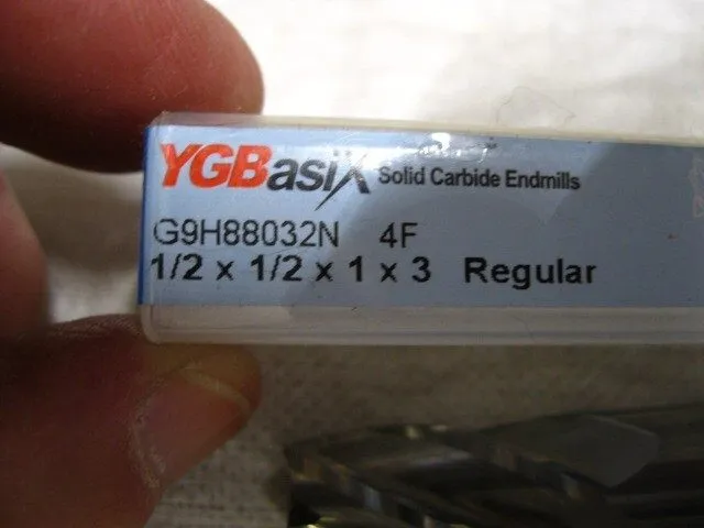 Режущий инструмент YGBasix 1/2 x 1/2 x 1 x 3 Solid Carbide End Mill 4 Flute Squa