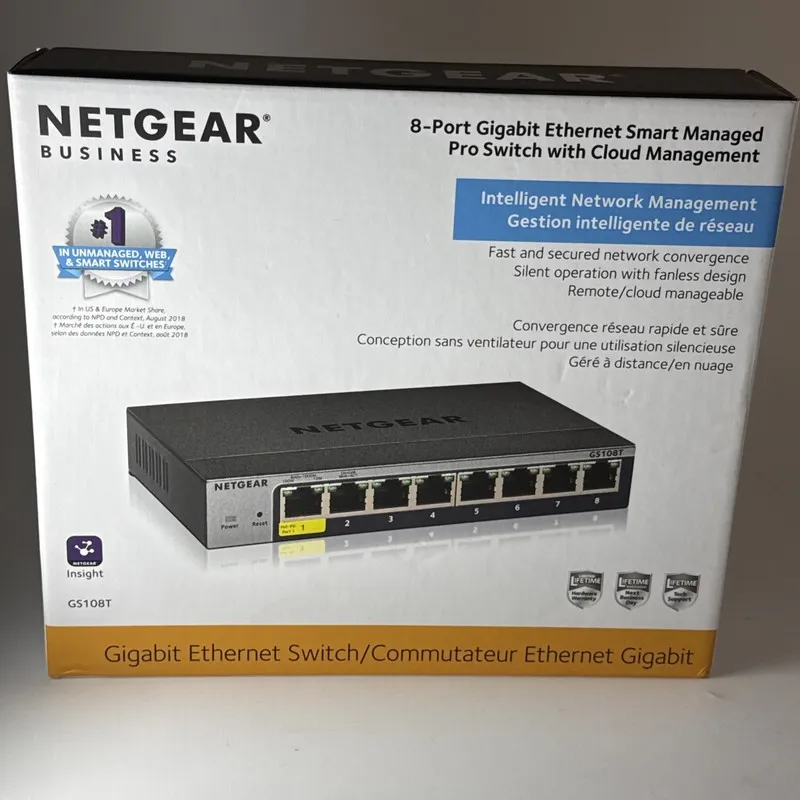 Коммутатор Netgear GS108T-300NAS 8-Port Gigabit Ethernet Smart Managed Pro Switc