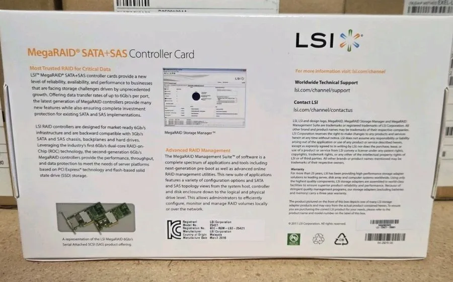 Контроллер LSI LOGIC MegaRAID SAS 9286-8e 1GB Storage Controller PCIE 3.0 8 port