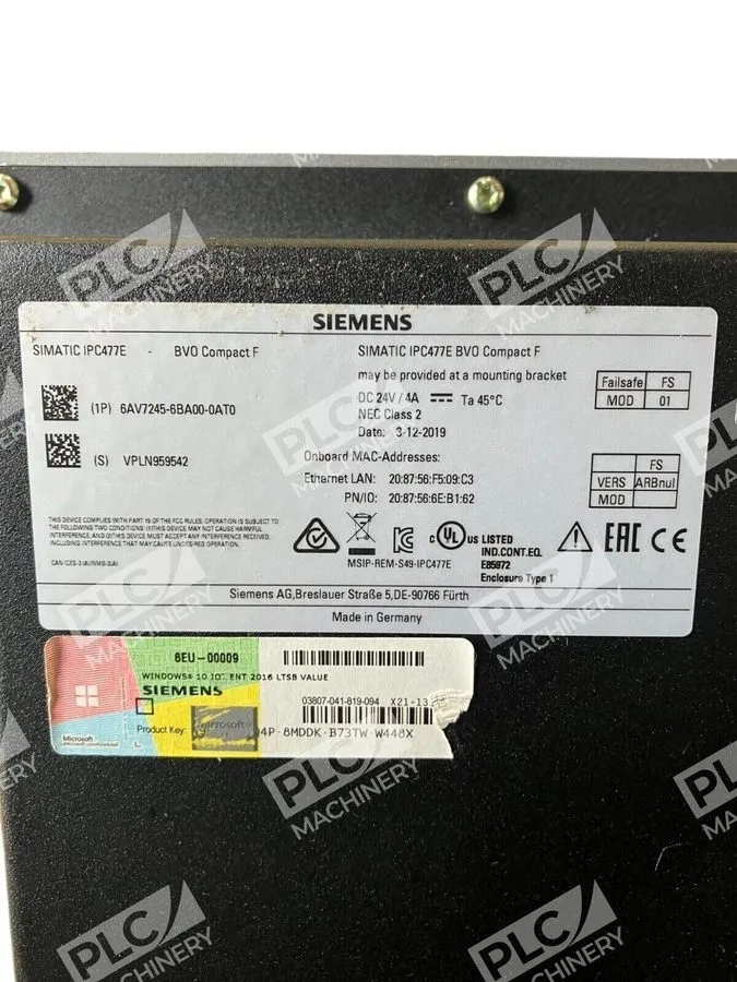 Промышленный компьютер SIEMENS 6AV7245-6BA00-0AT0 SIMATIC IPC477D INDUSTRIAL PC — фото лота 1