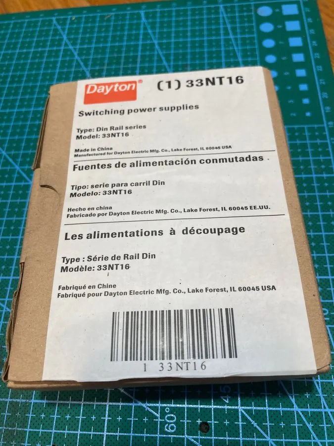 Блок питания Dayton 33NT18 Linear DIN Rail DC Power Supply Input 100-240 VAC Out
