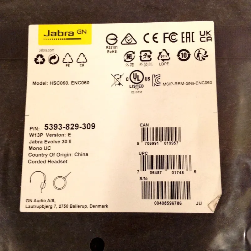 VoIP-шлюз Jabra Evolve 30 II Mono Headset USB-A 5393-829-309 Black with Case