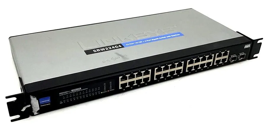 Коммутатор Cisco Linksys SRW224G4 24-Port 10/100 + 4-Port PoE SFP Managed Gigabi