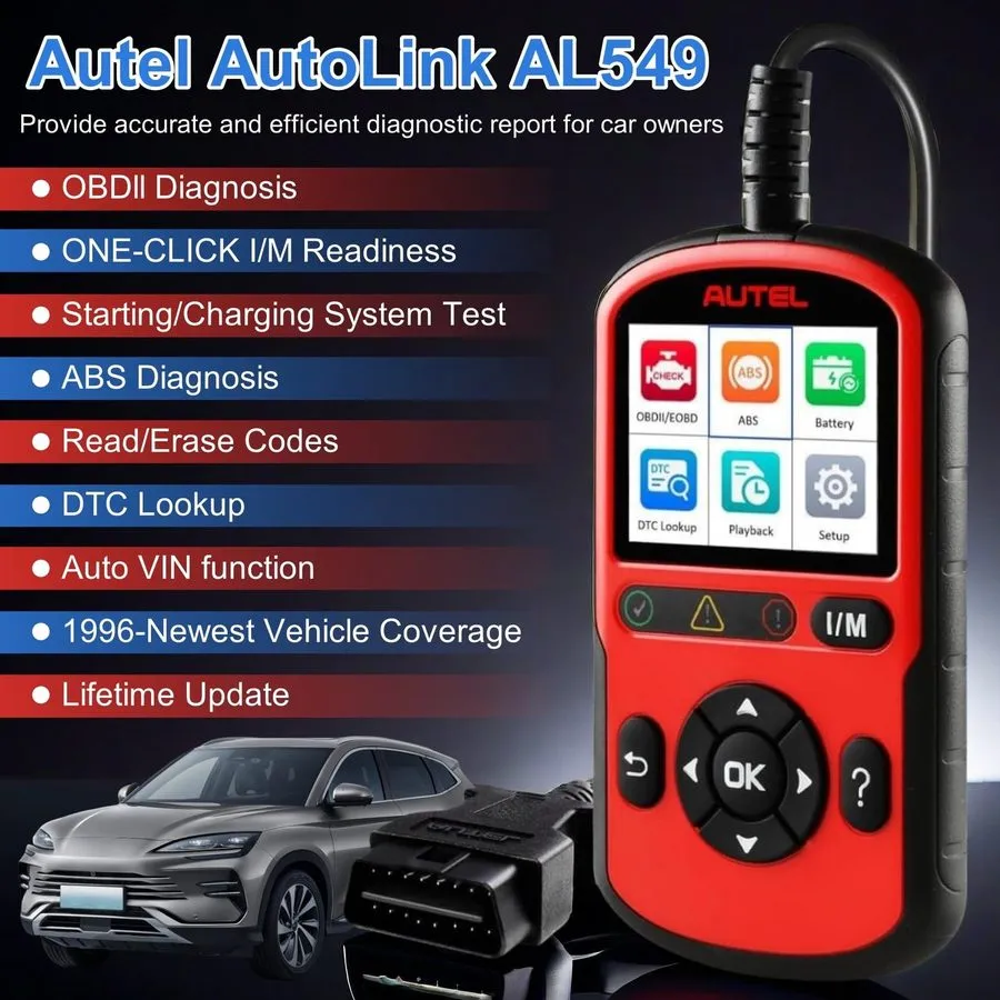 Диагностический сканер Autel OBD2 Scanner AutoLink AL549 Car Check Engine Code e