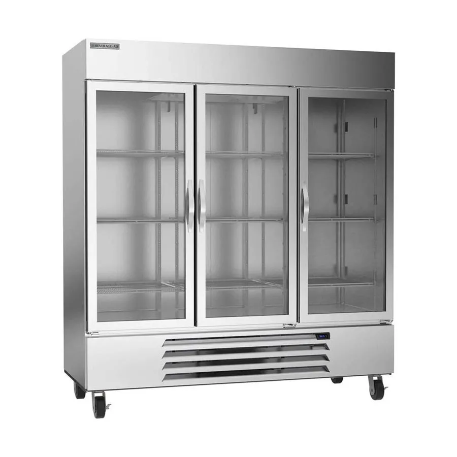 Холодильный шкаф Beverage Air HBR72HC-1-G 75" 3-Section Reach-In Refrigerator w/ — фото лота 1