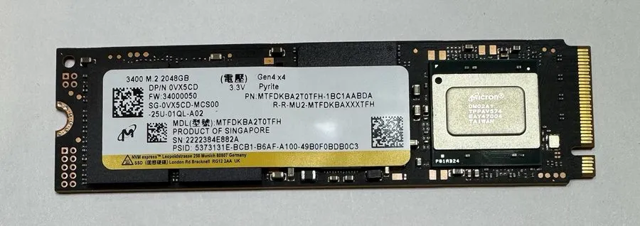 SSD-накопитель Micron 3400 2TB NVMe PCIE Gen 4.0 x 4 M.2 2280 SSD MTFDKBA2T0TFH — фото лота 1