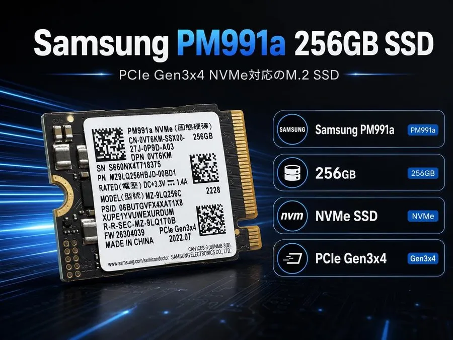 SSD-накопитель Samsung PM991a 256GB NVMe SSD MZ-9LQ256C M.2 2230 PCIe Gen3 x4 31