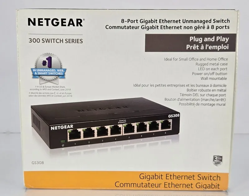 Коммутатор NETGEAR GS308 GS308-300PAS 8-Port Gigabit Ethernet Unmanaged Switch